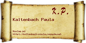 Kaltenbach Paula névjegykártya